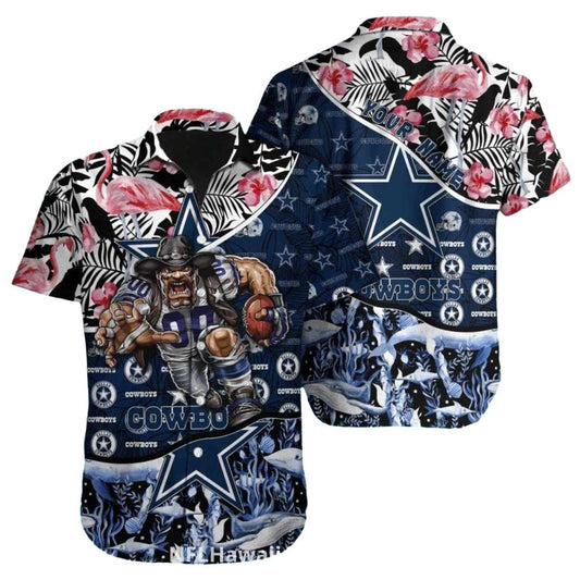 Dallas Cowboys Flamingo Tropical Warrior Hawaiian Shirt - Moonbestprint