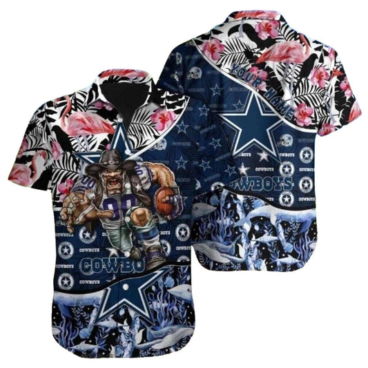 Dallas Cowboys Floral Star Showdown Hawaiian Shirt - Moonbestprint