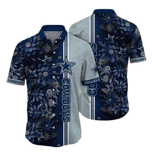 Dallas Cowboys Floral Starlight Symphony Hawaiian Shirt - Moonbestprint