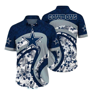 Dallas Cowboys Floral Wave Hawaiian Shirt - Moonbestprint