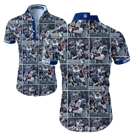 Dallas Cowboys Football Player Action Collage Hawaiian Shirt - Moonbestprint