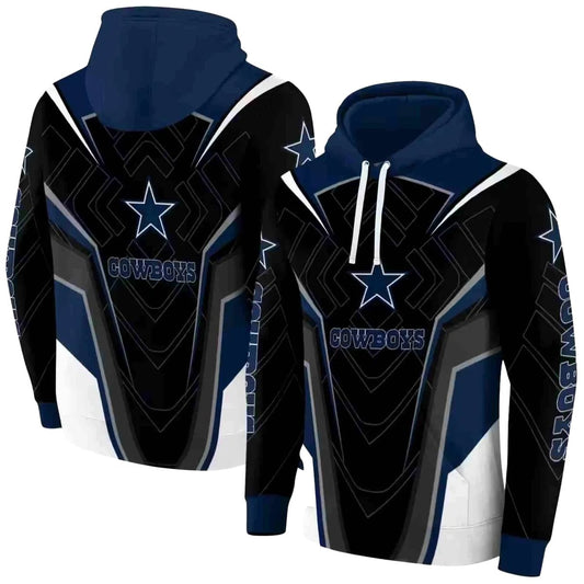 Dallas Cowboys Futuristic Pattern Blue Black AOP Hoodie - Moonbestprint
