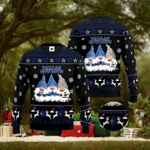 Dallas Cowboys Gnome de Noel Ugly Christmas Sweater, NFL Chritsmas Sweater Moonbestprint
