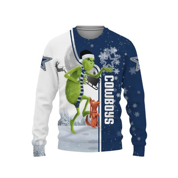 Dallas Cowboys Grinch & Scooby–Doo Ugly Christmas Sweater, NFL Christmas Sweater Moonbestprint