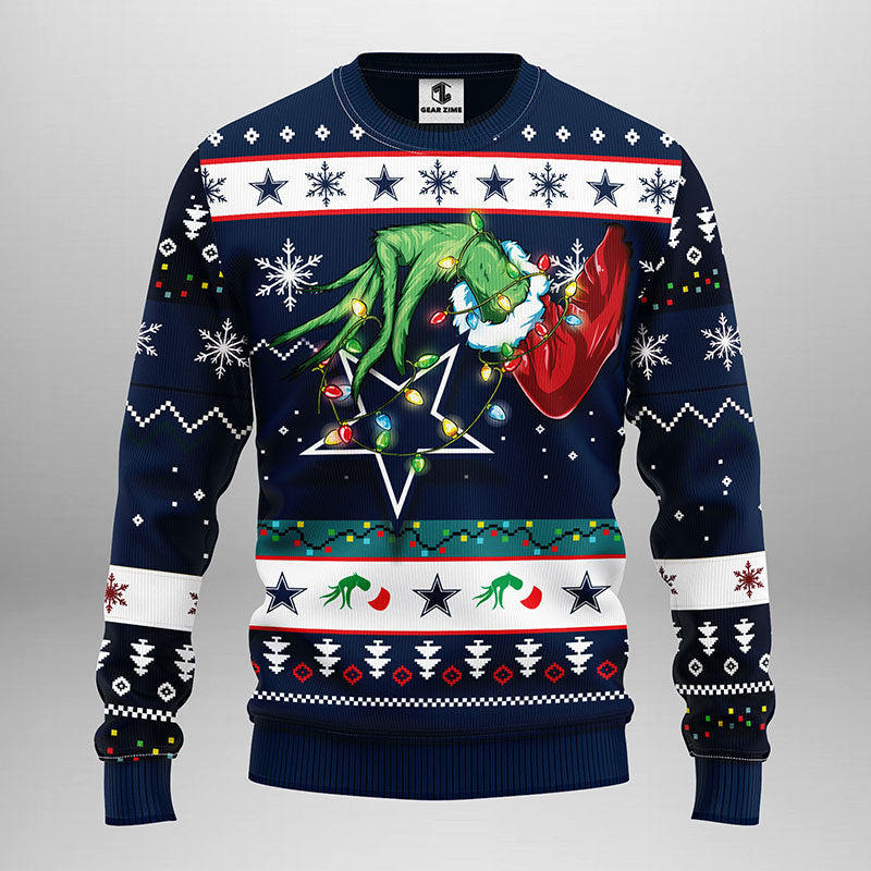 Dallas Cowboys Grinch Ugly Christmas Sweater, Grinch Xmas Sweater Moonbestprint