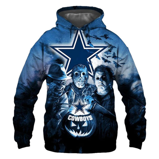Dallas Cowboys Halloween Horror Night AOP Hoodie - Moonbestprint