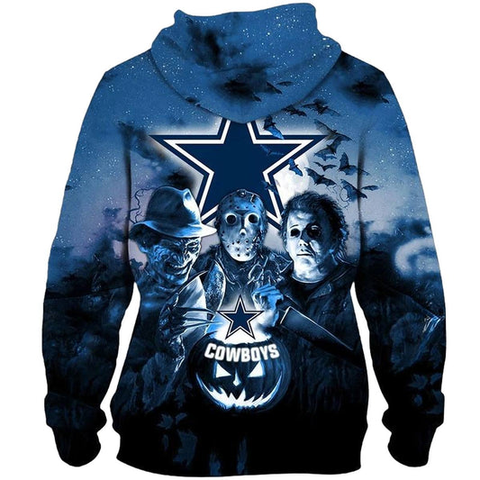 Dallas Cowboys Halloween Horror Night AOP Hoodie - Moonbestprint
