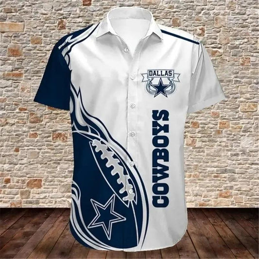Dallas Cowboys Hawaiian Shirts Fireball, NFL Hawaiian Shirt Moonbestprint
