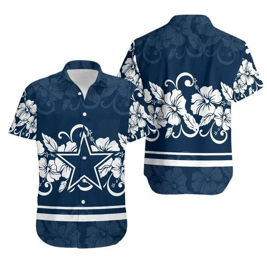 Dallas Cowboys Hibiscus Flowers Hawaii Shirt Summer Collection, NFL Hawaiian Shirt Moonbestprint
