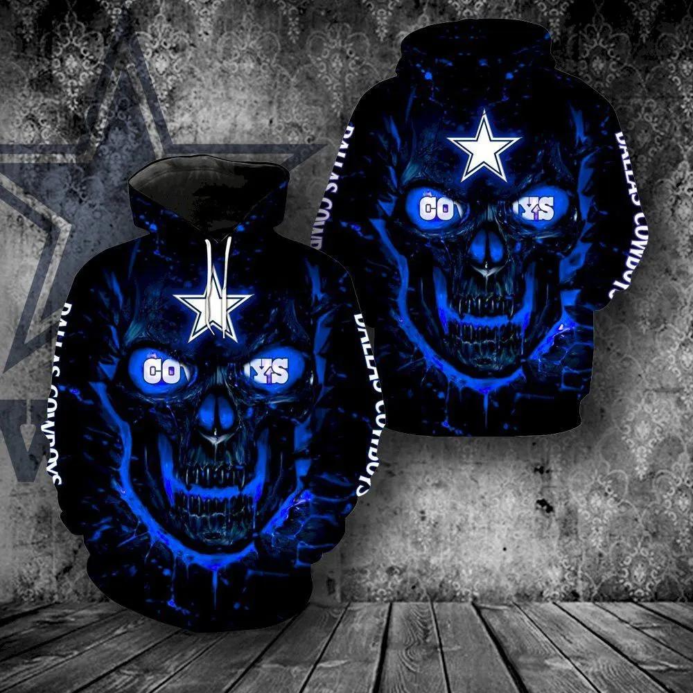 Dallas Cowboys Lava Skull Star 3D Hoodie, NFL Hoodie Moonbestprint