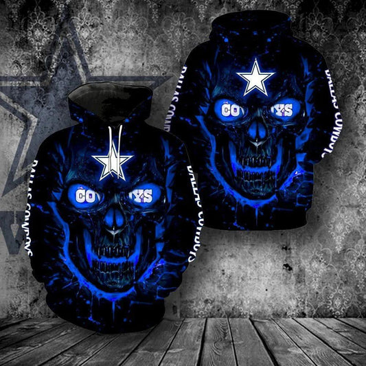 Dallas Cowboys Lava Skull Star 3D Hoodie, NFL Hoodie Moonbestprint