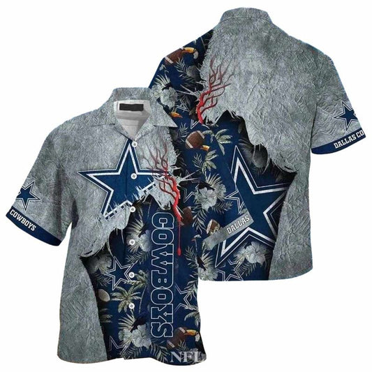 Dallas Cowboys Lightning Strike Grey Jesus Hawaiian Shirt - Moonbestprint