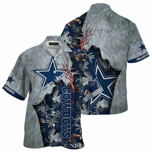Dallas Cowboys Lightning Strike Grey Jesus Hawaiian Shirt - Moonbestprint