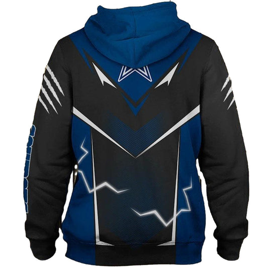 Dallas Cowboys Logo And Lightning Graphic Gift For Men AOP Hoodie - Moonbestprint