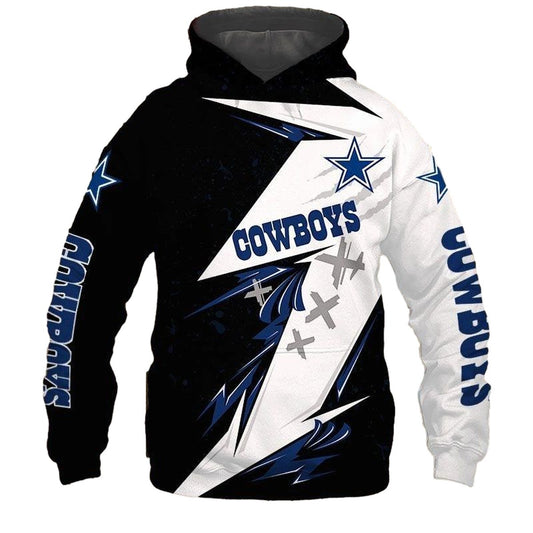 Dallas Cowboys Logo And Thunder Graphic Gift For Men AOP Hoodie - Moonbestprint