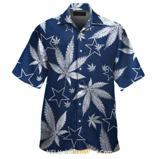 Dallas Cowboys Logo And Weed Leaf Tropical Hawaiian Shirt - Moonbestprint