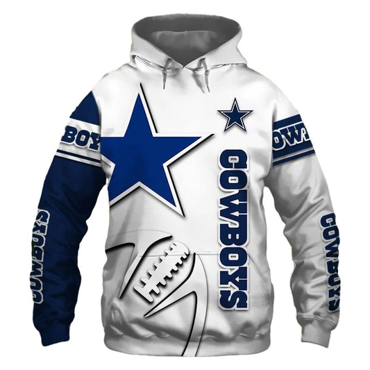 Dallas Cowboys Logo Graphic Balls AOP Hoodie - Moonbestprint