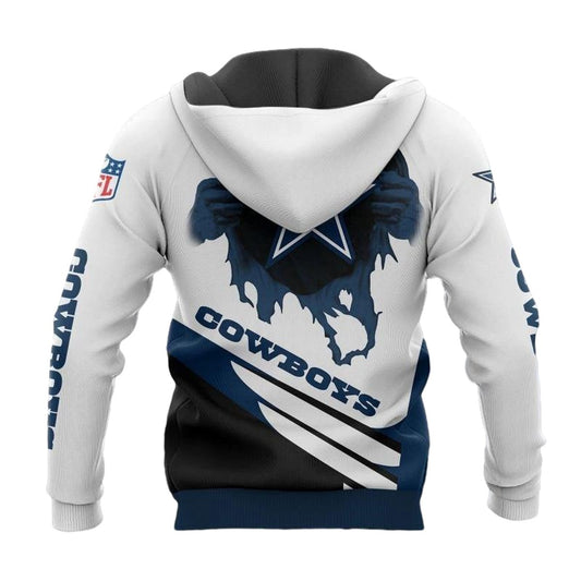 Dallas Cowboys Logo In My Heart Cool Graphic Gift For Men AOP Hoodie - Moonbestprint