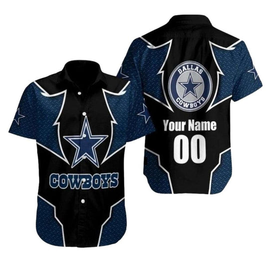 Dallas Cowboys Logo In My Heart Dark Blue Vibes Hawaiian Shirt - Moonbestprint