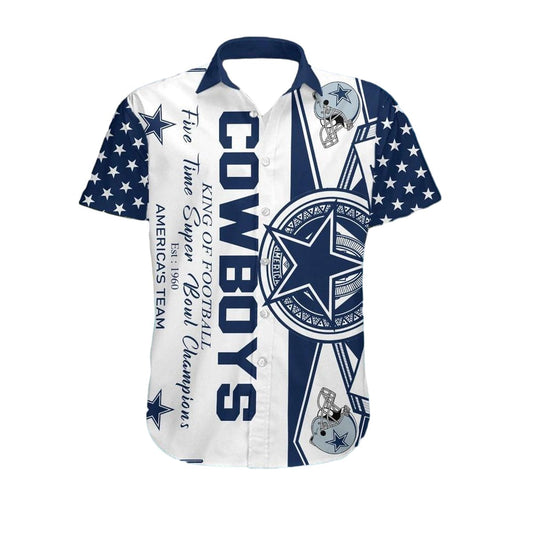 Dallas Cowboys Logo Retro White Hawaiian Shirt - Moonbestprint
