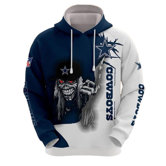 Dallas Cowboys Logo Ultra Death Graphic Gift For Halloween AOP Hoodie - Moonbestprint