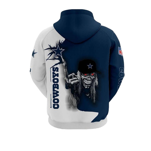 Dallas Cowboys Logo Ultra Death Graphic Gift For Halloween AOP Hoodie - Moonbestprint