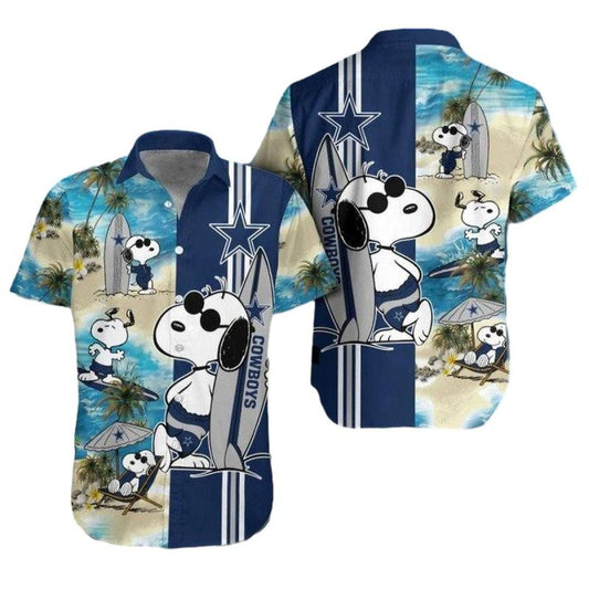 Dallas Cowboys Middily Snoopy Surfing Hawaiian Shirt - Moonbestprint