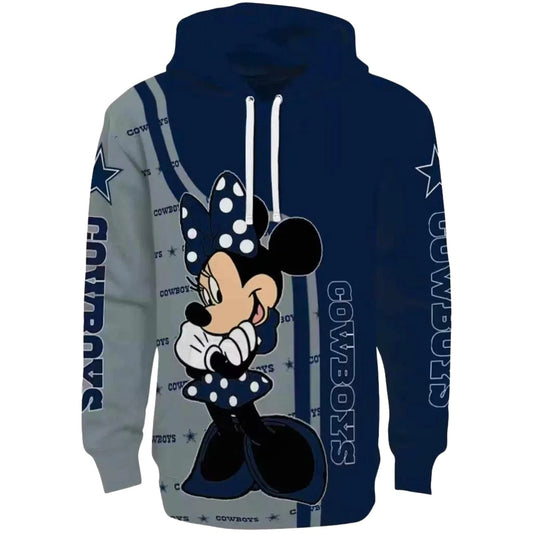Dallas Cowboys Minnie Mouse Blue AOP Hoodie - Moonbestprint