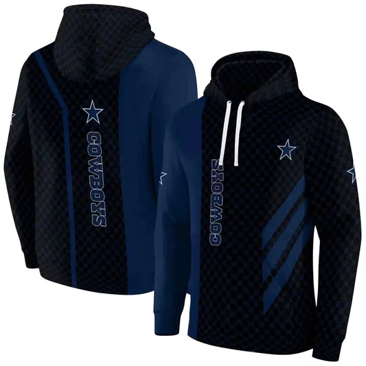 Dallas Cowboys Monogram Pattern Blue AOP Hoodie - Moonbestprint