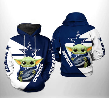 Dallas Cowboys NFL Baby Yoda 3D Hoodie, NFL Hoodie Moonbestprint