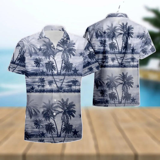 Dallas Cowboys NFL Coconut Island White Hawaiian Shirt, NFL Hawaiian Shirt Moonbestprint