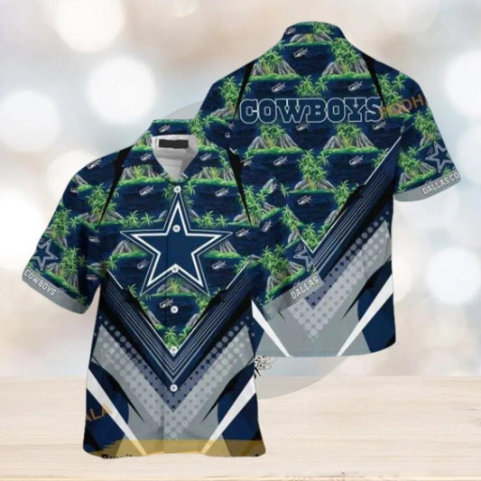Dallas Cowboys NFL Island 3D Pattern Hawaiian Shirt, NFL Hawaiian Shirt Moonbestprint
