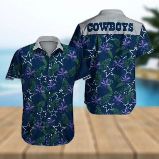Dallas Cowboys NFL Tropical Flower All Over Print Hawaiian Shirt, NFL Hawaiian Shirt Moonbestprint