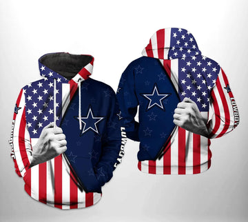 Dallas Cowboys NFL US Flag Anniversary 3D Hoodie, NFL Hoodie Moonbestprint