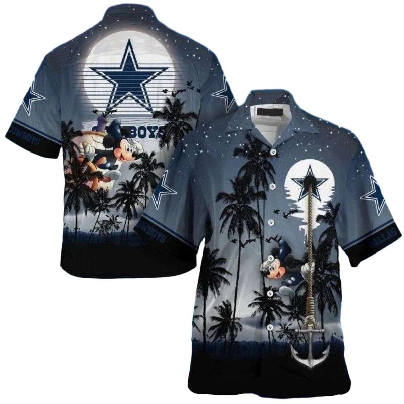 Dallas Cowboys Navigator Mickey Hawaiian Shirt - Moonbestprint