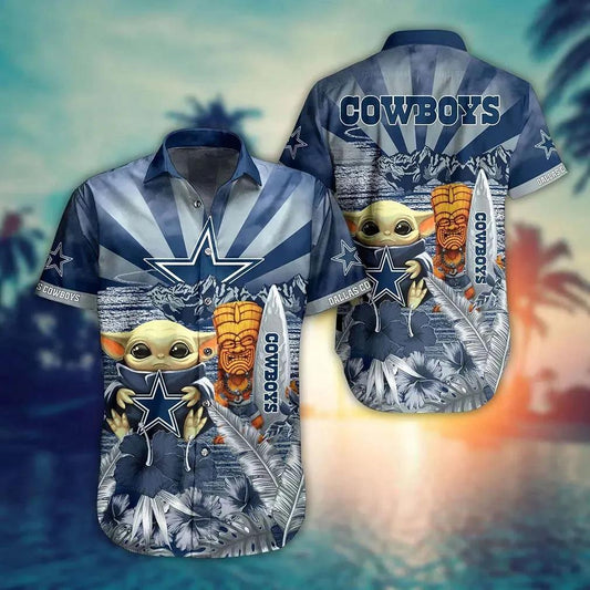 Dallas Cowboys Nfl Baby Yoda Hawaiian Sas Style Summer Trending For Men Women, NFL Hawaiian Shirt Moonbestprint