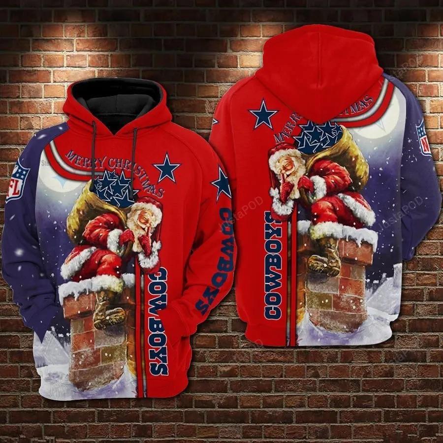 Dallas Cowboys Nfl Football Merry Christmas Red Hoodie, NFL Hoodie Moonbestprint