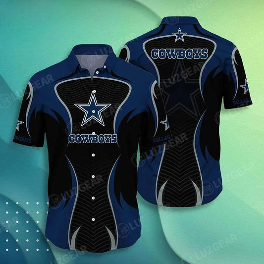 Dallas Cowboys Nfl Hawaii Beach Shirt Summer Short Sleeve Button Down Hawaiian Shirt, NFL Hawaiian Shirt Moonbestprint