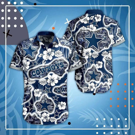 Dallas Cowboys Nfl Hawaii Shirt Graphic Floral Printed This Summer Beach Shirt For Best Fans, NFL Hawaiian Shirt Moonbestprint