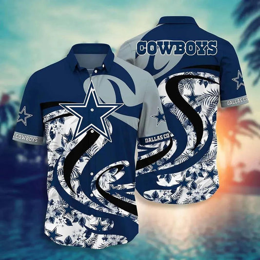 Dallas Cowboys Nfl Hawaii Shirt Tropical Pattern Graphic This Summer Gift For Fan Nfl, NFL Hawaiian Shirt Moonbestprint
