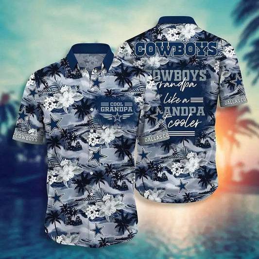 Dallas Cowboys Nfl Hawaiian Sas For Grandparent New Trending Beach Shirt, NFL Hawaiian Shirt Moonbestprint