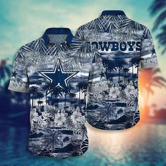 Dallas Cowboys Nfl Hawaiian Sas Style Tropical Pattern Graphic Hot Trending Summer For Awesome Fans, NFL Hawaiian Shirt Moonbestprint