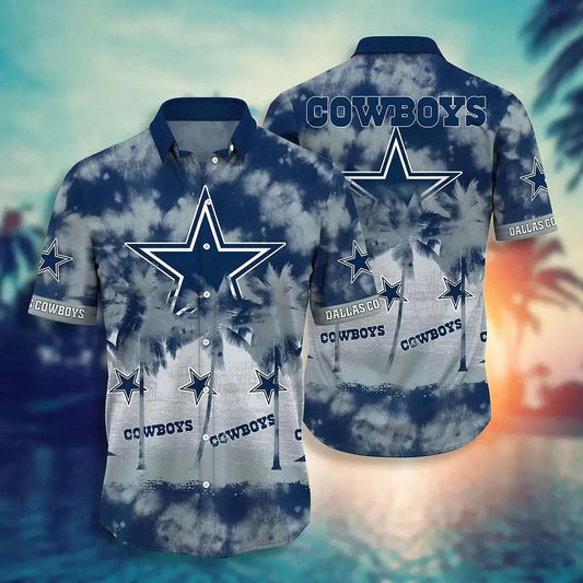 Dallas Cowboys Nfl Hawaiian Sas Tropical Pattern Graphic Short Sleeve Hot Trend Summer Gift For Fans, NFL Hawaiian Shirt Moonbestprint