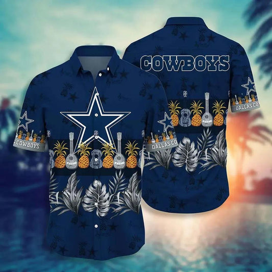 Dallas Cowboys Nfl Hawaiian Sas Tropical Pattern Graphic Trends Summer Gift For Fan Nfl, NFL Hawaiian Shirt Moonbestprint
