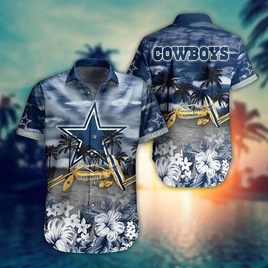 Dallas Cowboys Nfl Hawaiian Sas Tropical Pattern New Hot Trend Summer For Nfl Football Fans, NFL Hawaiian Shirt Moonbestprint