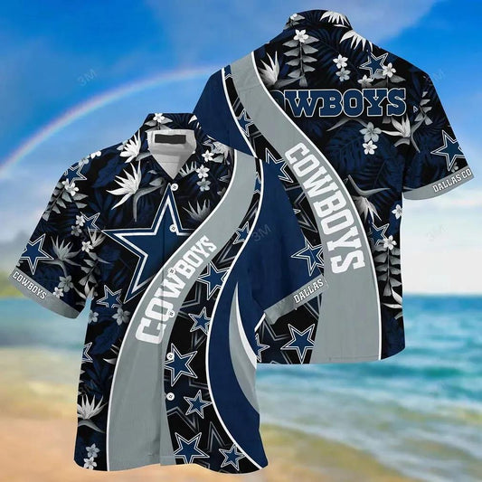 Dallas Cowboys Nfl Hawaiian Sas With Tropical Pattern For Your Loved Ones, NFL Hawaiian Shirt Moonbestprint