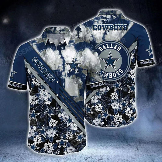 Dallas Cowboys Nfl Hawaiian Shirt Graphic Tropical Pattern New Trend Summer For Nfl Football Fans, NFL Hawaiian Shirt Moonbestprint