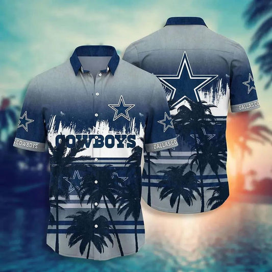 Dallas Cowboys Nfl Summer Hawaiian Sas Tropical Pattern Graphic For Sports, NFL Hawaiian Shirt Moonbestprint