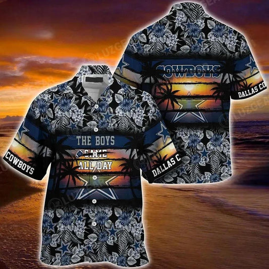Dallas Cowboys Nfl Summer Hawaiian Shirt Floral Pattern Graphic For Sports, NFL Hawaiian Shirt Moonbestprint