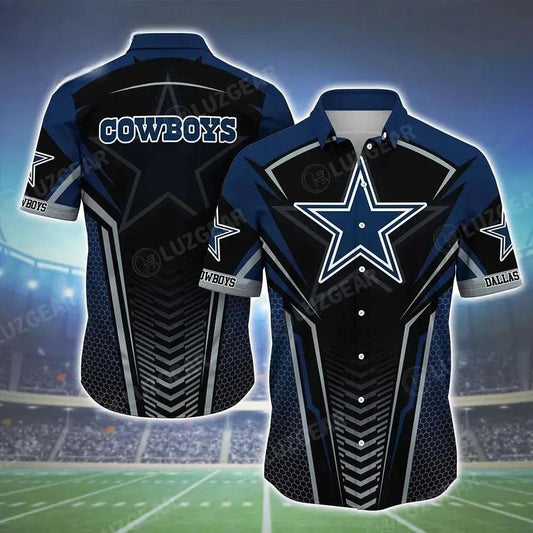 Dallas Cowboys Nfl Team Football Beach Shirt Summer Button Down Hawaiian Shirt Best Fan Ever, NFL Hawaiian Shirt Moonbestprint